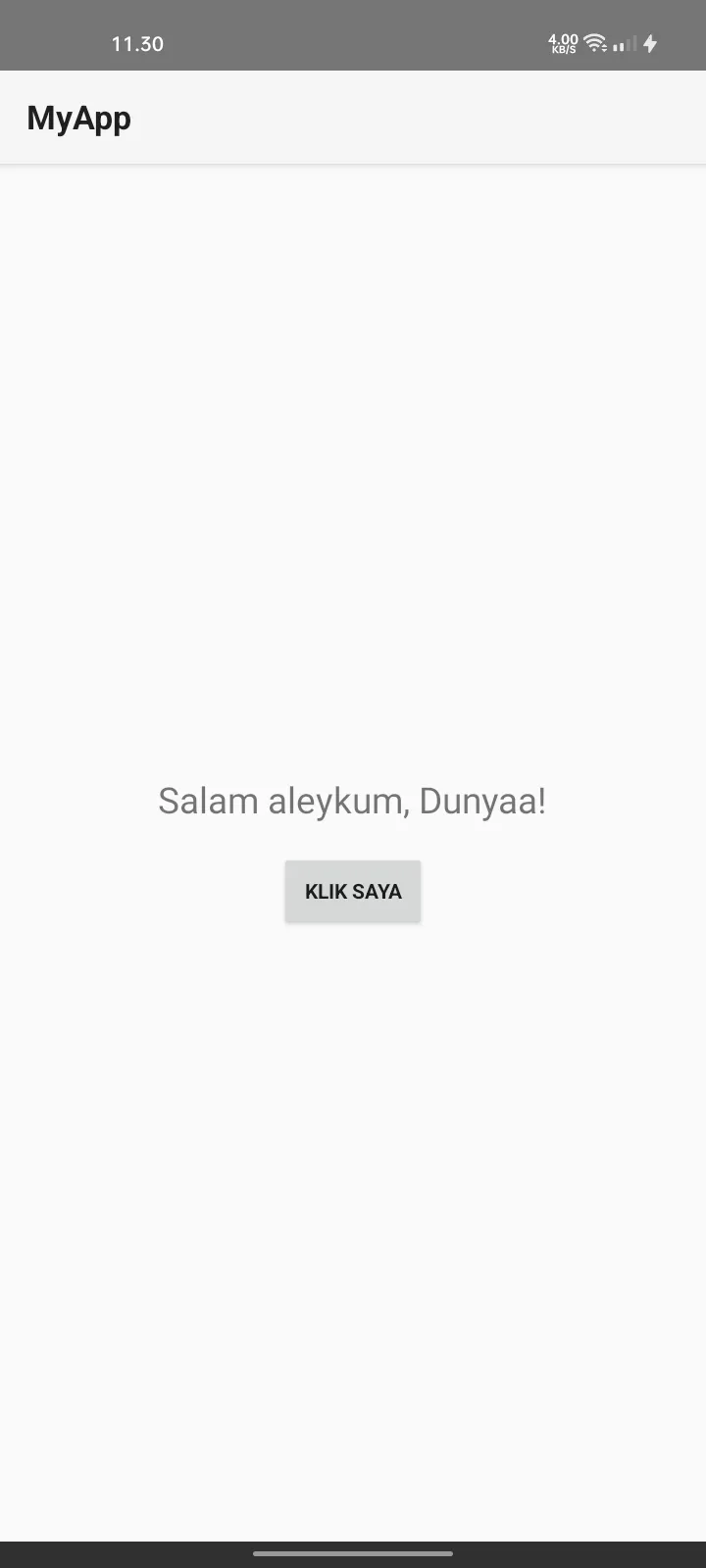 Interaksi tombol aplikasi